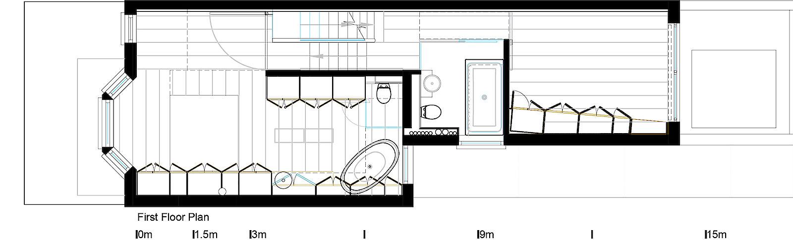 GC House by inaki leite design. Fulham house first floor plan designed by iñaki leite