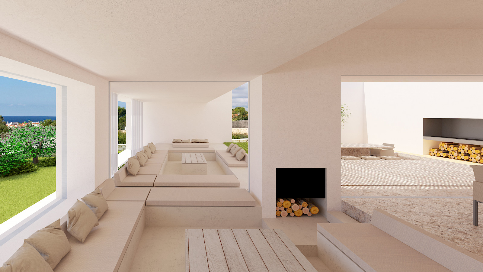 Binibequer Vell by inaki leite design West courtyard from living