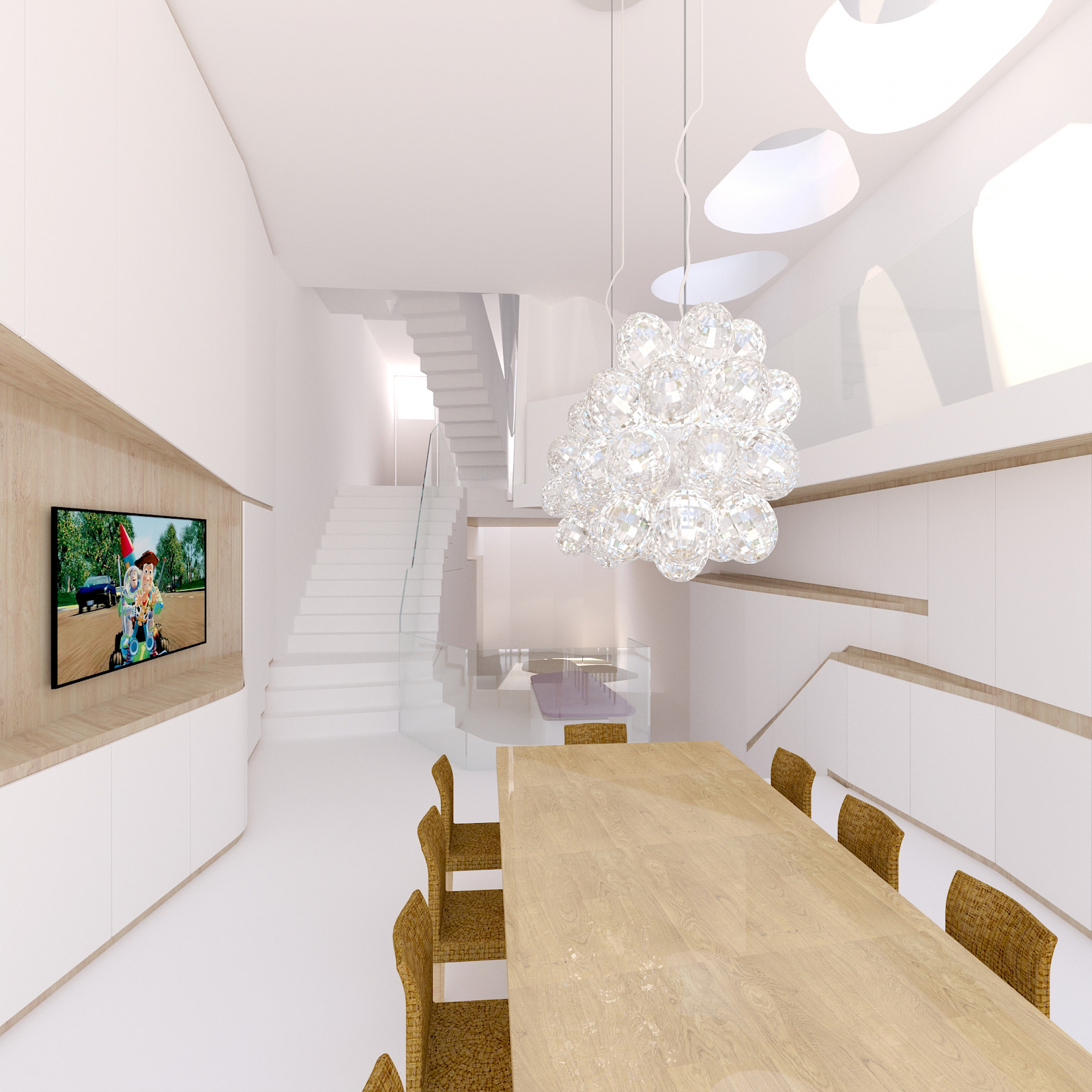 A Flower in London by inaki leite design. View of the dining looking to the entrace