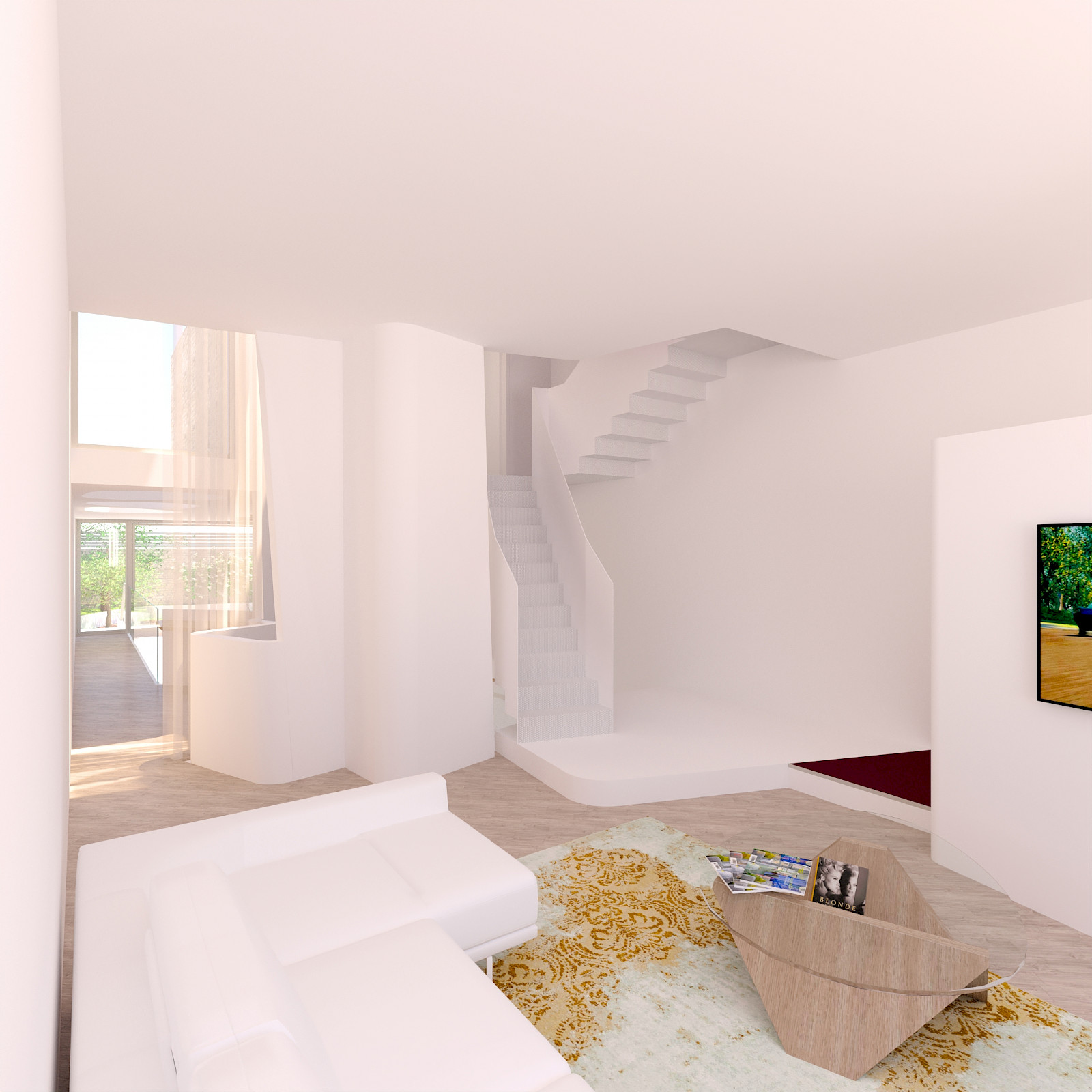 A Flower in London by inaki leite design. View from the reception room looking to the rear