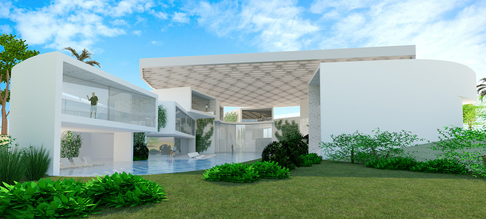 OɅ8i8 villa in Nad Al Sheba - Dubai, by Inaki Leite Design. View of the OɅ8i8 from North