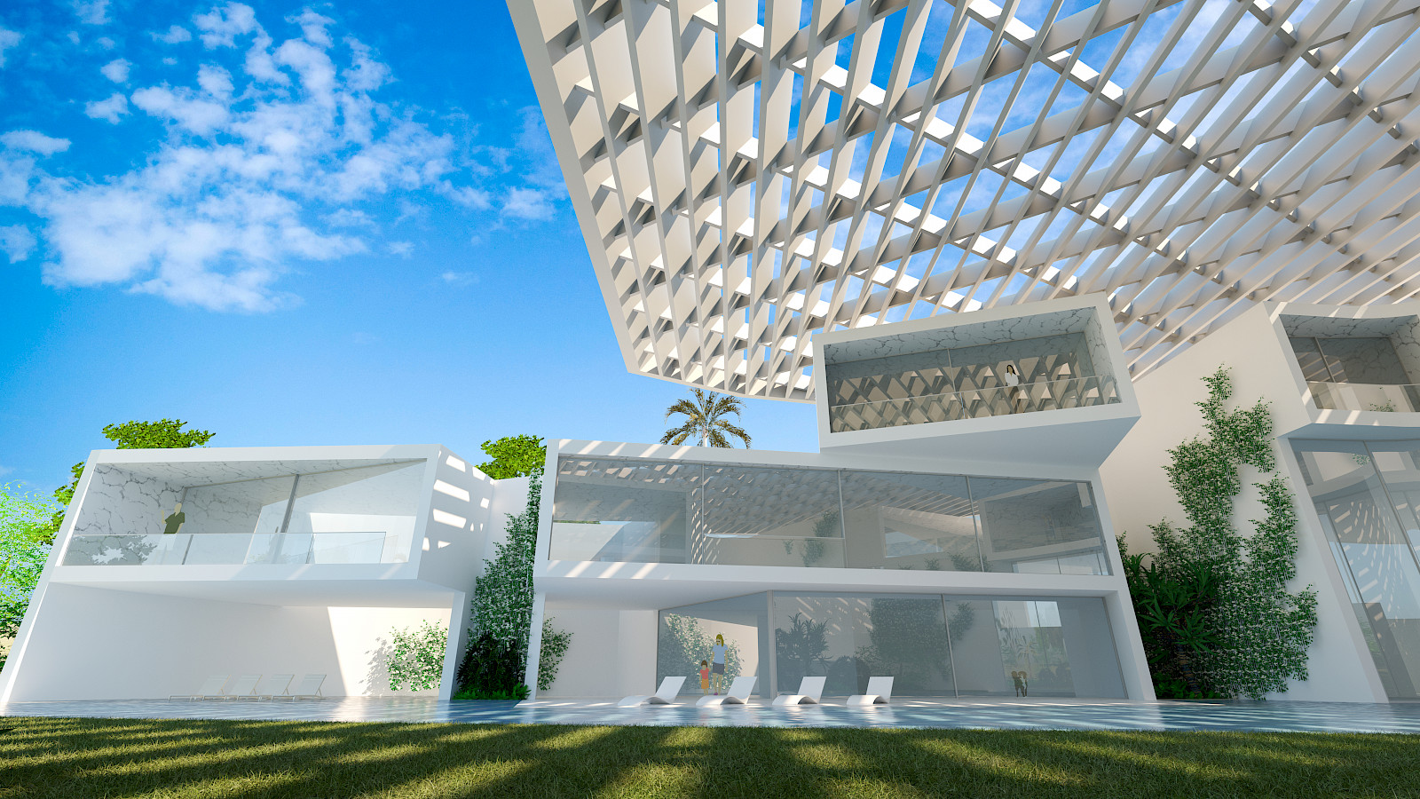 OɅ8i8 villa in Nad Al Sheba - Dubai, by Inaki Leite Design. View of the living/study from the OɅ8i8