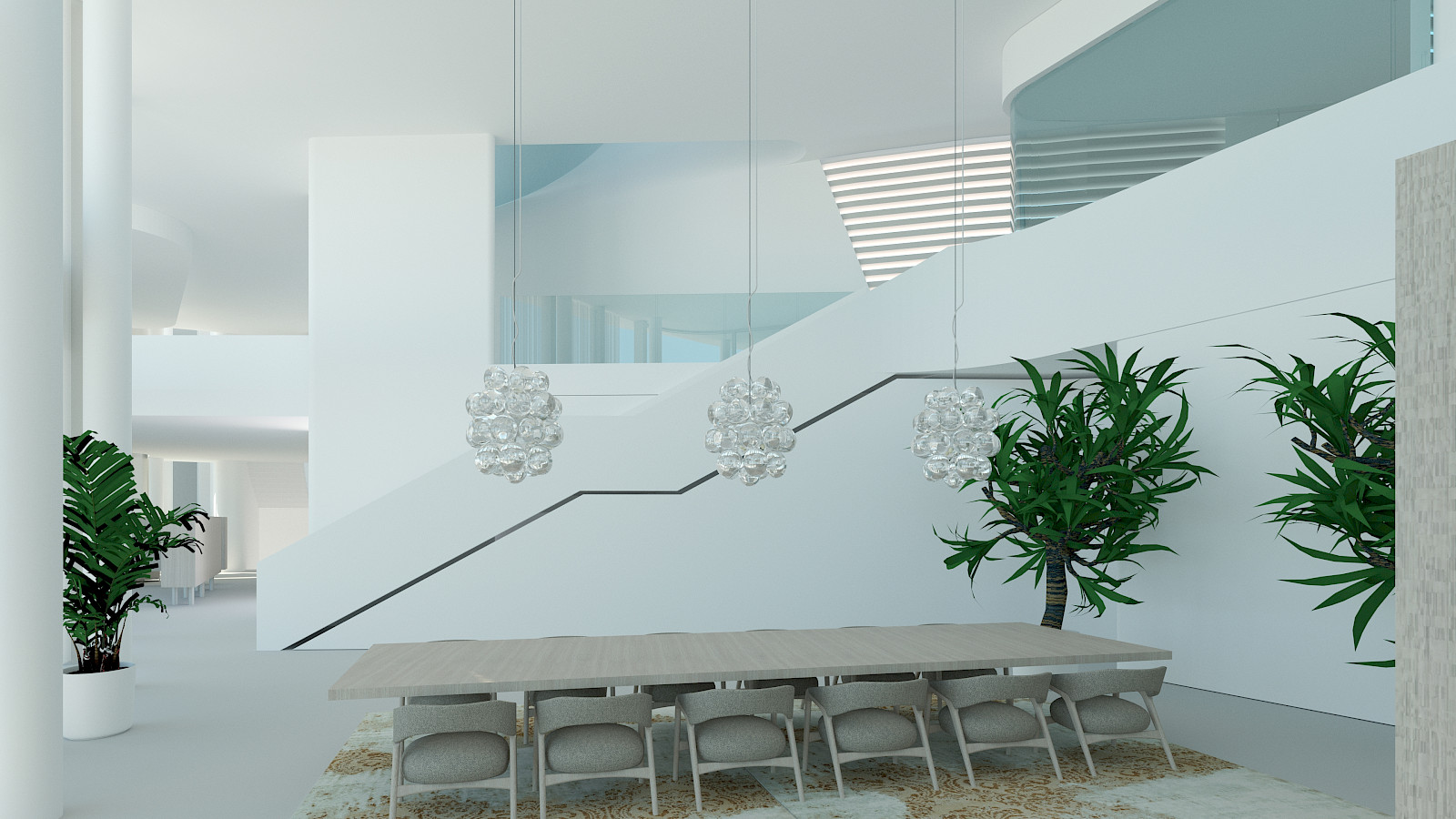 Villa E in Dubai Hills - by inaki leite. Dining from balcony